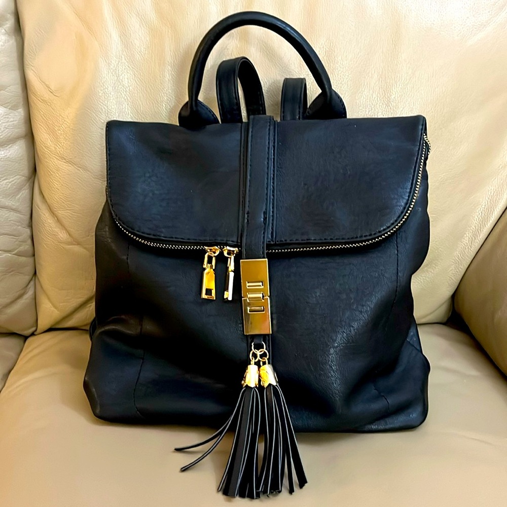 Miztique Faux Leather Black Women’s Backpack